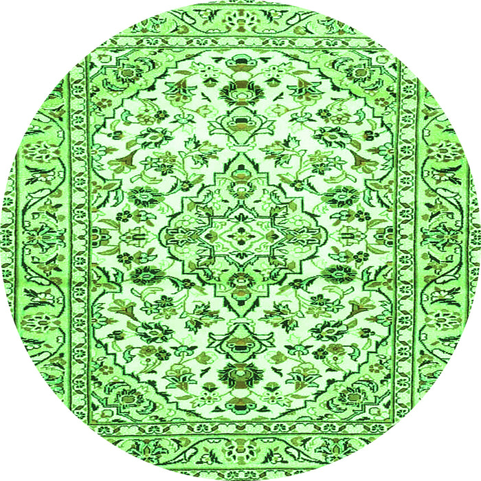 Square Persian Green Traditional Rug, tr4540grn