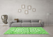 Machine Washable Persian Green Traditional Area Rugs in a Living Room,, wshtr4540grn