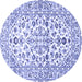 Round Persian Blue Traditional Rug, tr4540blu