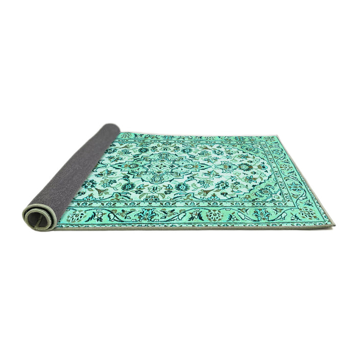 Sideview of Persian Turquoise Traditional Rug, tr4540turq