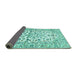 Sideview of Persian Turquoise Traditional Rug, tr4540turq