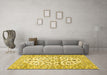 Machine Washable Persian Yellow Traditional Rug in a Living Room, wshtr4540yw