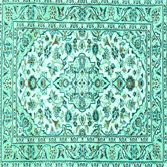 Square Machine Washable Persian Turquoise Traditional Area Rugs, wshtr4540turq
