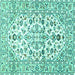 Square Machine Washable Persian Turquoise Traditional Area Rugs, wshtr4540turq