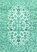 Machine Washable Persian Turquoise Traditional Area Rugs, wshtr4540turq