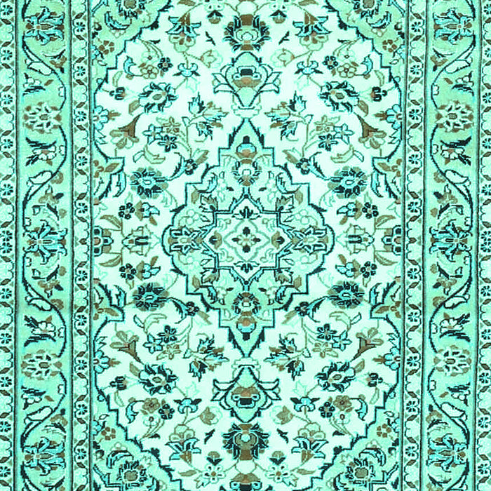 Machine Washable Persian Turquoise Traditional Area Rugs, wshtr4540turq