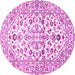 Round Persian Pink Traditional Rug, tr4540pnk