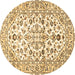Round Persian Brown Traditional Rug, tr4540brn