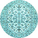 Round Persian Light Blue Traditional Rug, tr4540lblu