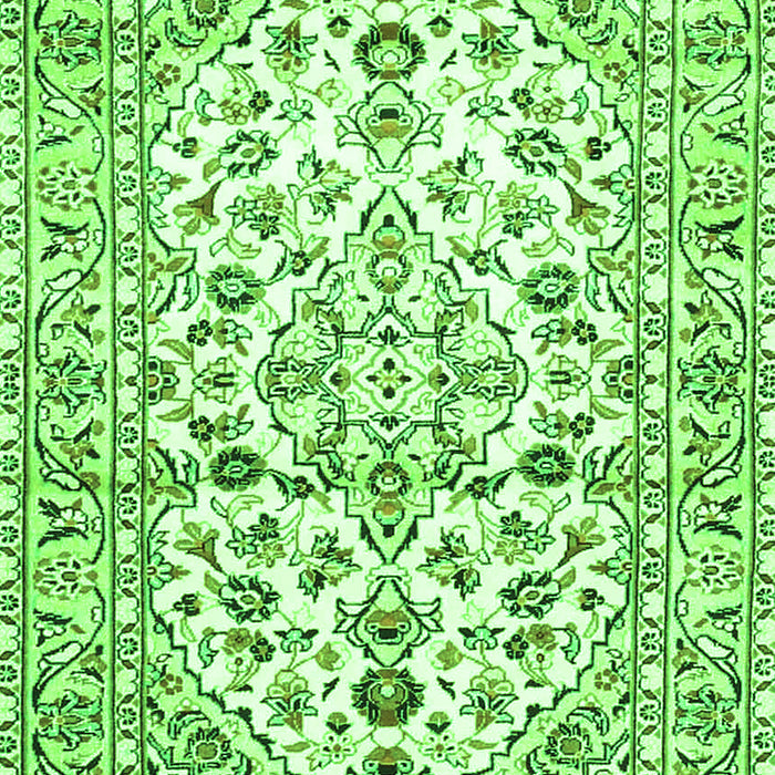 Serging Thickness of Machine Washable Persian Green Traditional Area Rugs, wshtr4540grn