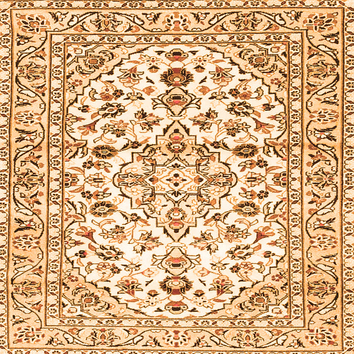 Round Machine Washable Persian Orange Traditional Area Rugs, wshtr4540org