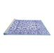 Sideview of Machine Washable Persian Blue Traditional Rug, wshtr4540blu