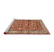 Sideview of Machine Washable Traditional Sandy Brown Rug, wshtr4541