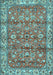 Machine Washable Persian Light Blue Traditional Rug, wshtr4541lblu