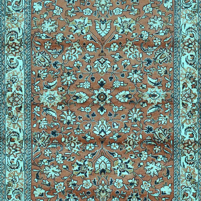 Machine Washable Persian Light Blue Traditional Rug, wshtr4541lblu