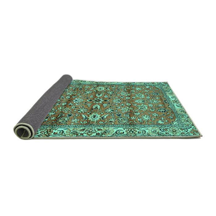 Sideview of Persian Turquoise Traditional Rug, tr4541turq