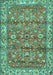 Machine Washable Persian Turquoise Traditional Area Rugs, wshtr4541turq