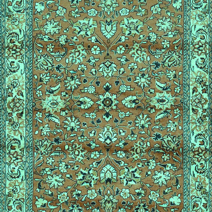 Machine Washable Persian Turquoise Traditional Area Rugs, wshtr4541turq