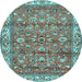 Round Persian Light Blue Traditional Rug, tr4541lblu