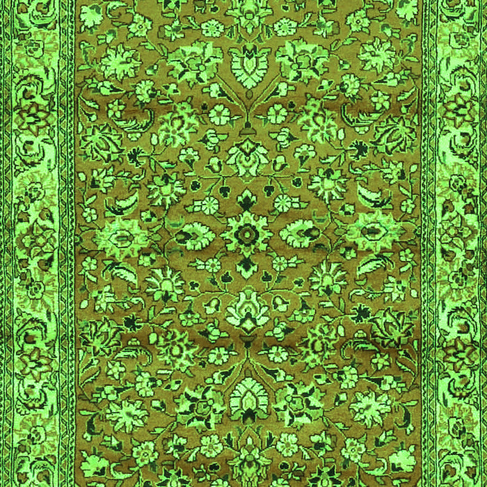 Serging Thickness of Machine Washable Persian Green Traditional Area Rugs, wshtr4541grn