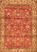 Serging Thickness of Machine Washable Persian Orange Traditional Area Rugs, wshtr4541org