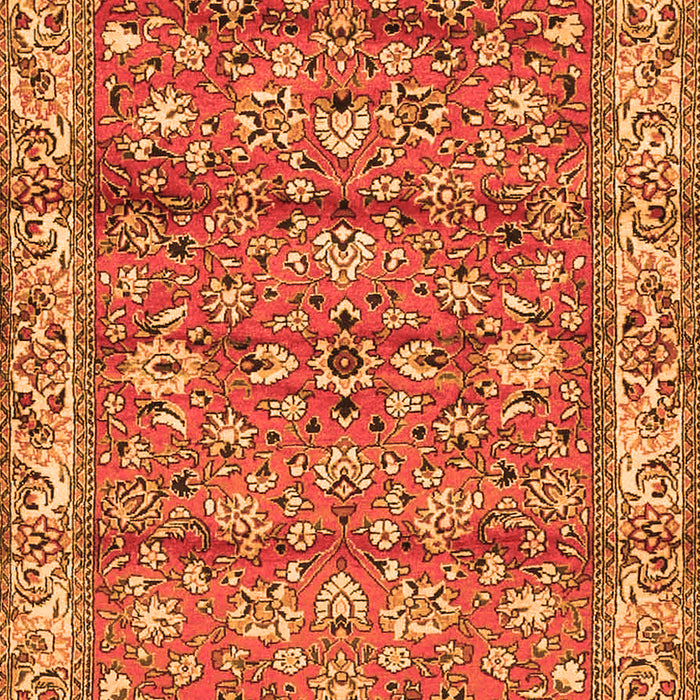 Serging Thickness of Machine Washable Persian Orange Traditional Area Rugs, wshtr4541org