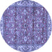 Round Persian Blue Traditional Rug, tr4541blu