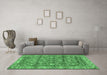 Machine Washable Persian Emerald Green Traditional Area Rugs in a Living Room,, wshtr4541emgrn