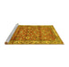 Sideview of Machine Washable Persian Yellow Traditional Rug, wshtr4541yw