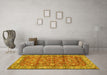 Machine Washable Persian Yellow Traditional Rug in a Living Room, wshtr4541yw