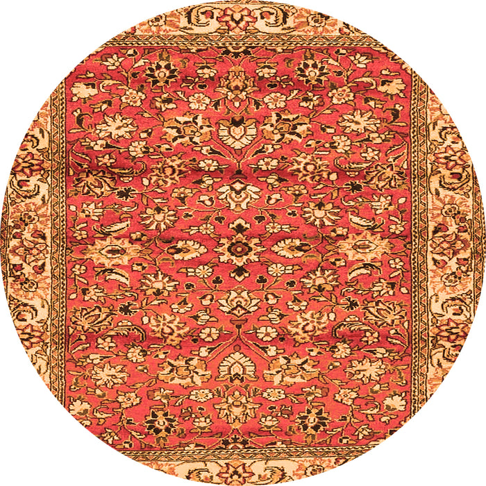 Machine Washable Persian Orange Traditional Area Rugs, wshtr4541org