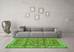 Machine Washable Persian Green Traditional Area Rugs in a Living Room,, wshtr4541grn