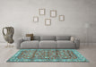 Machine Washable Persian Light Blue Traditional Rug in a Living Room, wshtr4541lblu