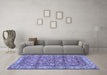 Machine Washable Persian Blue Traditional Rug in a Living Room, wshtr4541blu