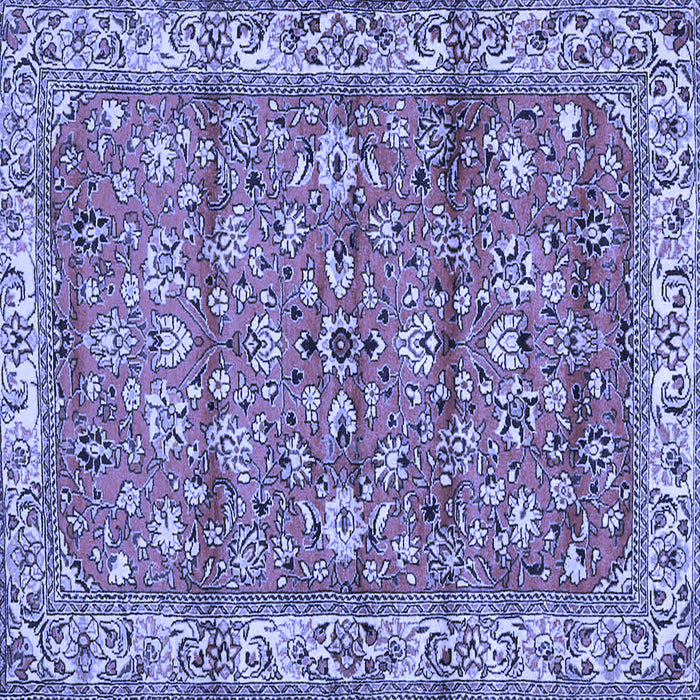 Square Machine Washable Persian Blue Traditional Rug, wshtr4541blu