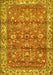 Machine Washable Persian Yellow Traditional Rug, wshtr4541yw