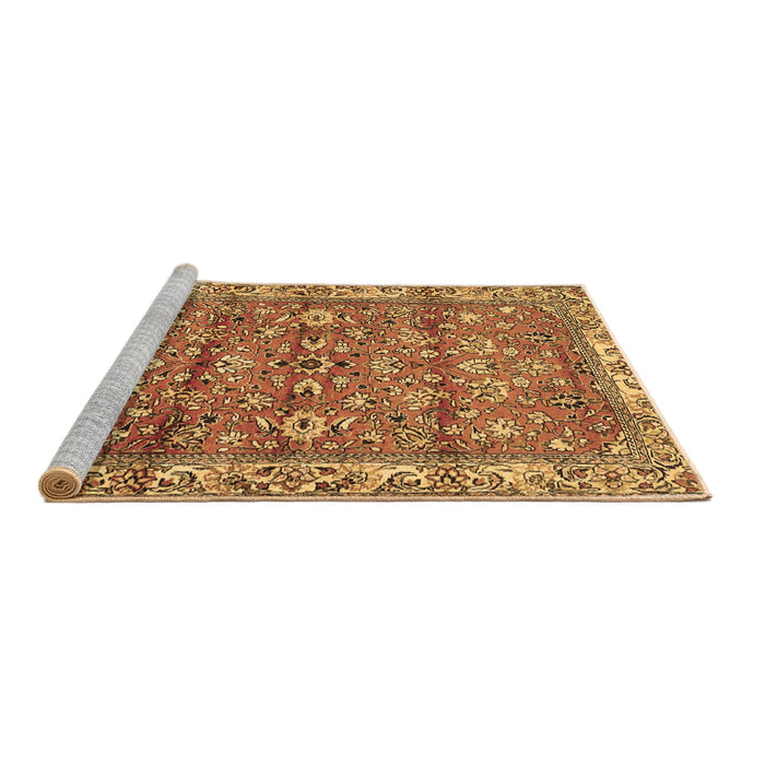Sideview of Machine Washable Persian Brown Traditional Rug, wshtr4541brn
