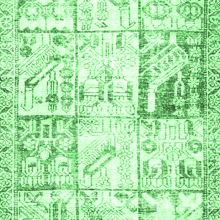 Machine Washable Persian Emerald Green Traditional Area Rugs, wshtr4542emgrn