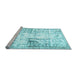 Sideview of Machine Washable Persian Light Blue Traditional Rug, wshtr4542lblu