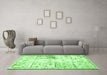 Machine Washable Persian Green Traditional Area Rugs in a Living Room,, wshtr4542grn