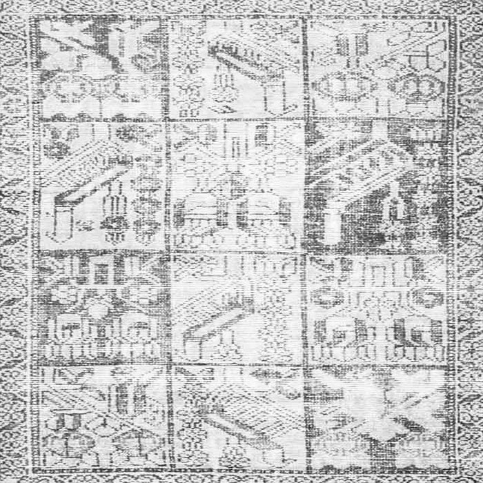 Serging Thickness of Persian Gray Traditional Rug, tr4542gry