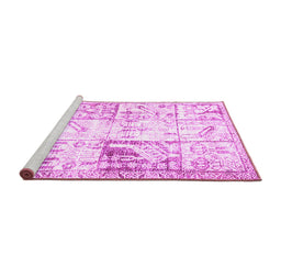 Sideview of Machine Washable Persian Pink Traditional Rug, wshtr4542pnk