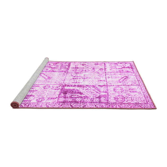 Sideview of Machine Washable Persian Pink Traditional Rug, wshtr4542pnk