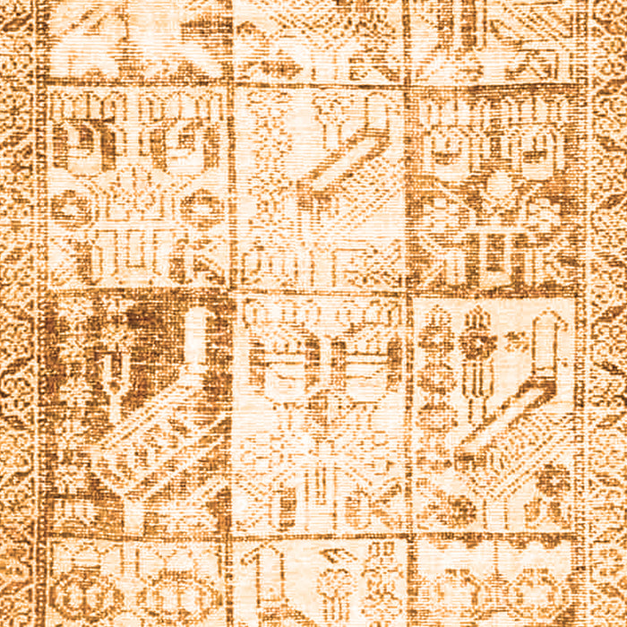 Serging Thickness of Machine Washable Persian Orange Traditional Area Rugs, wshtr4542org