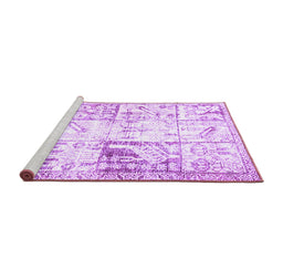 Sideview of Machine Washable Persian Purple Traditional Area Rugs, wshtr4542pur
