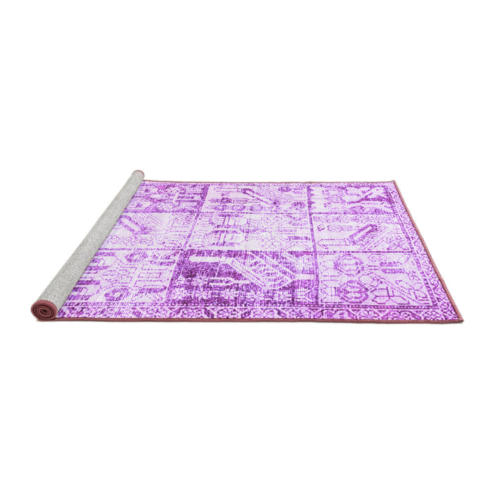 Sideview of Machine Washable Persian Purple Traditional Area Rugs, wshtr4542pur