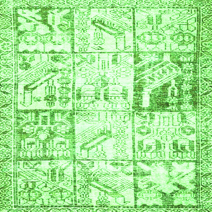 Serging Thickness of Persian Green Traditional Rug, tr4542grn