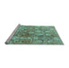 Sideview of Machine Washable Persian Light Blue Traditional Rug, wshtr4543lblu