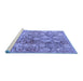 Sideview of Machine Washable Persian Blue Traditional Rug, wshtr4543blu