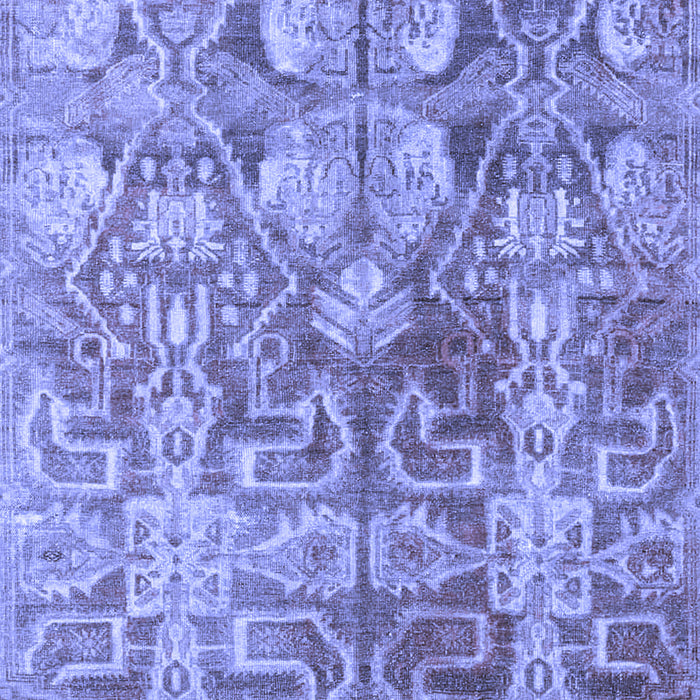 Machine Washable Persian Blue Traditional Rug, wshtr4543blu